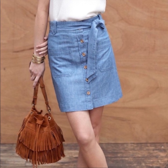 NWT Sezane Chambray Button Down Denim Skirt. Size 36. - Picture 6 of 6